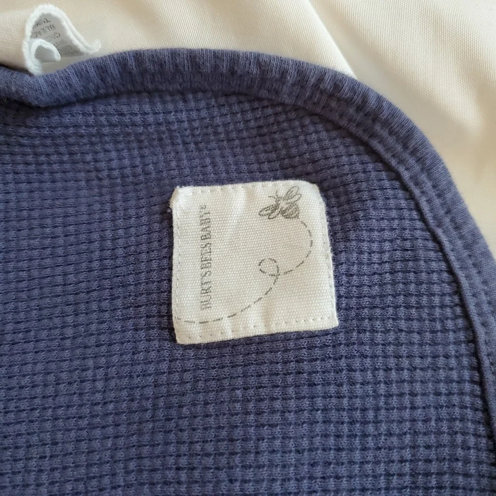 Burt's Bees Baby Infant‎ Navy Blue Burts Bees Receiving Blanket Waffle Knit